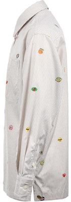 KENZO SS24 오프 화이트 스트라이프 프린트 긴팔 캐주얼 셔츠. FE55CH5079A1-12 Shop KENZO SS24 오프 화이트 스트라이프 프린트 긴팔 캐주얼 셔츠. FE55CH5079A1-12