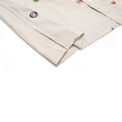 KENZO SS24 오프 화이트 스트라이프 프린트 긴팔 캐주얼 셔츠. FE55CH5079A1-12 Purchase KENZO SS24 오프 화이트 스트라이프 프린트 긴팔 캐주얼 셔츠. FE55CH5079A1-12