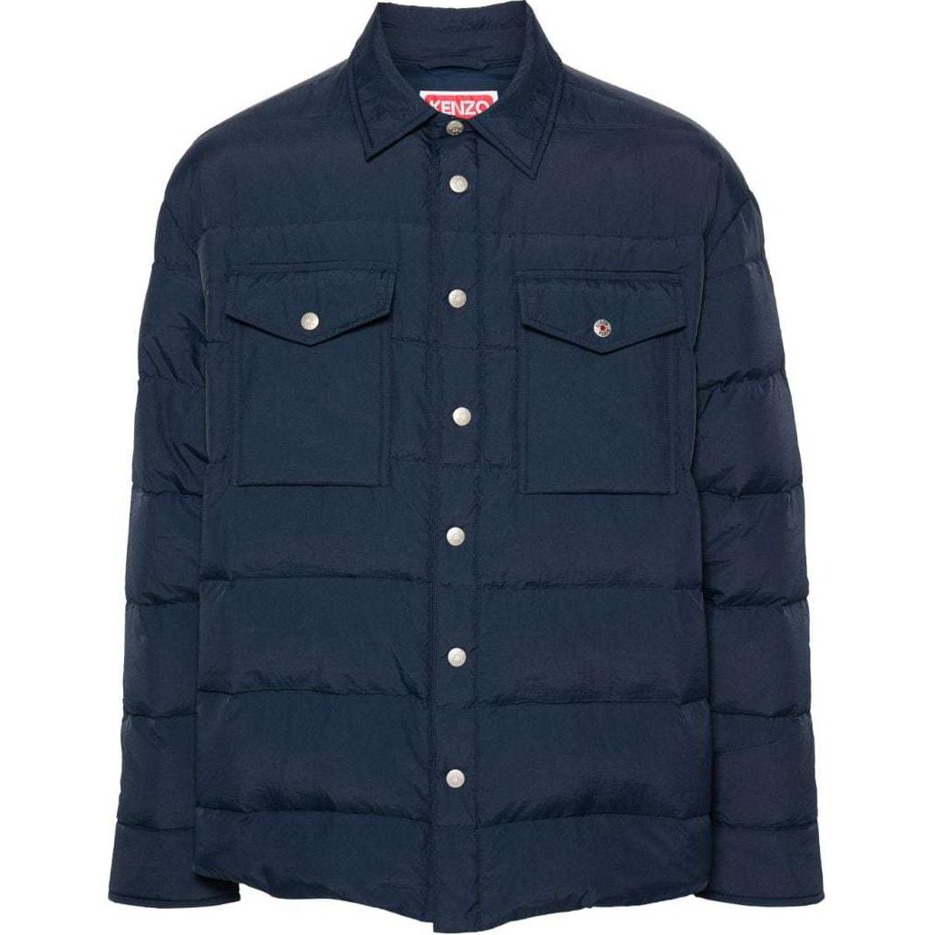 KENZO SS24  Quilted Loose-Fit Long Sleeve Jacket Blue. FE65OU1429NI-77