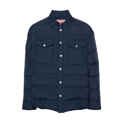 KENZO SS24 Quilted Loose-Fit Long Sleeve Jacket Blue. FE65OU1429NI-77