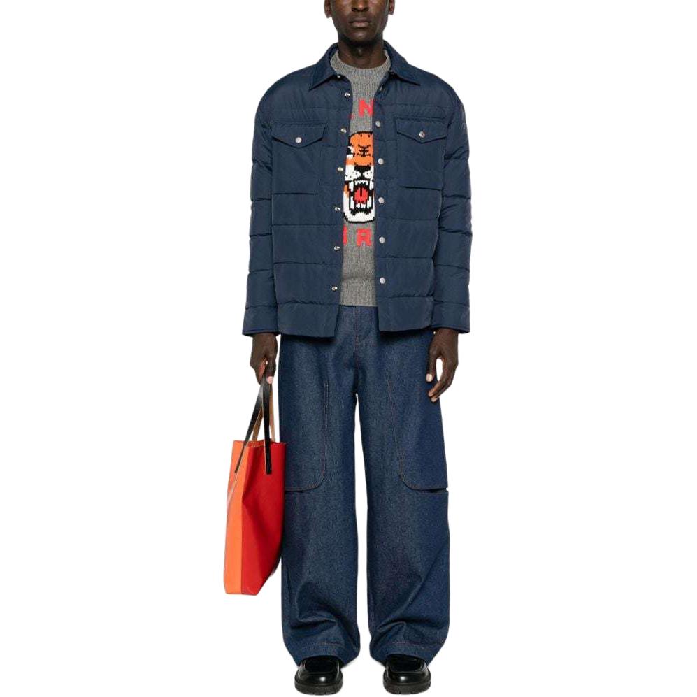 KENZO SS24  Quilted Loose-Fit Long Sleeve Jacket Blue. FE65OU1429NI-77 圖 3