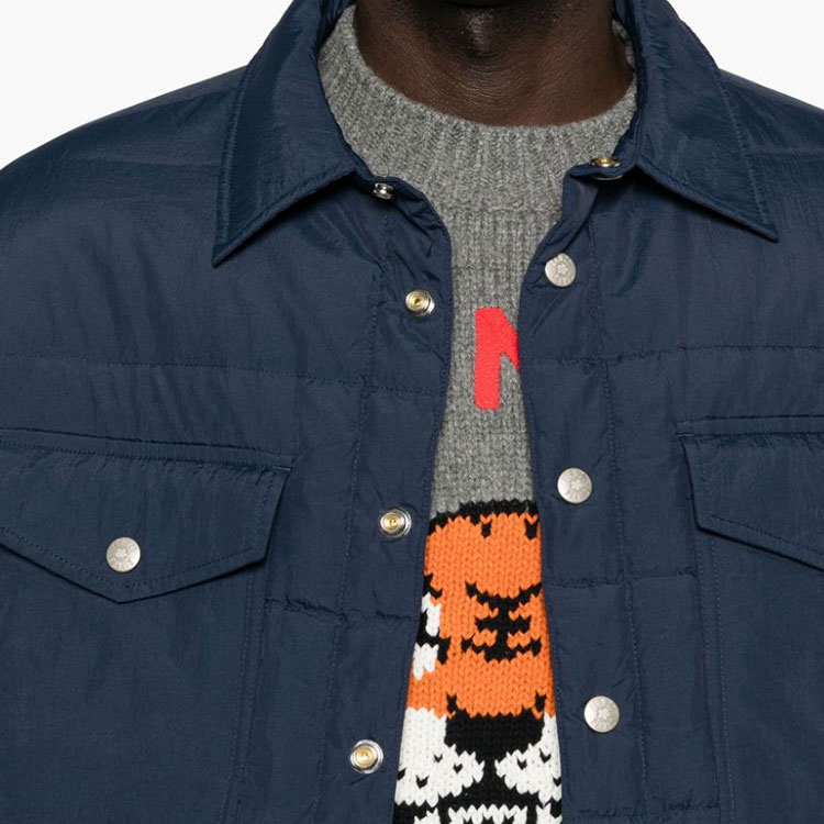 KENZO SS24  Quilted Loose-Fit Long Sleeve Jacket Blue. FE65OU1429NI-77 圖 6