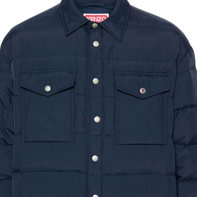 KENZO SS24  Quilted Loose-Fit Long Sleeve Jacket Blue. FE65OU1429NI-77 圖 7