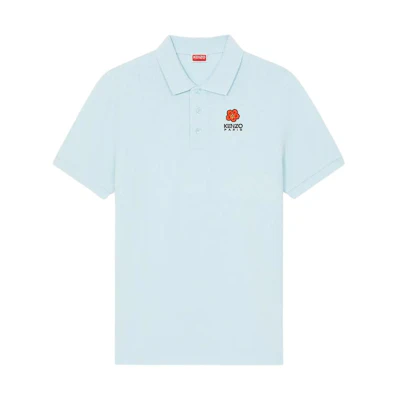 KENZO SS24 Sky Blue Logo Embroidered Polo Shirt. FE55PO5364PU-63