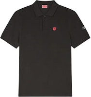 KENZO SS24 Slim Fit Black Polo Shirt with Floral Logo Embroidery. FE65PO5394PU-99J KENZO SS24 Slim Fit Black Polo Shirt with Floral Logo Embroidery. FE65PO5394PU-99J