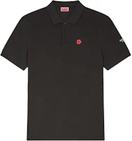 Order KENZO SS24 Slim Fit Black Polo Shirt with Floral Logo Embroidery. FE65PO5394PU-99J