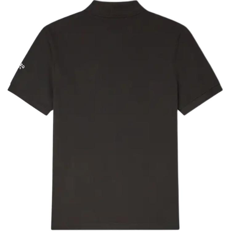 Lookbook KENZO SS24 슬림 핏 블랙 폴로 셔츠 플로럴 로고 자수. FE65PO5394PU-99J