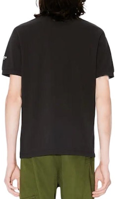 KENZO SS24 슬림 핏 블랙 폴로 셔츠 플로럴 로고 자수. FE65PO5394PU-99J Purchase KENZO SS24 슬림 핏 블랙 폴로 셔츠 플로럴 로고 자수. FE65PO5394PU-99J