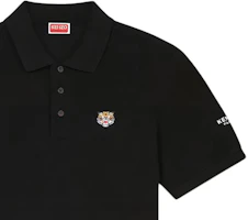 Sizing KENZO SS24 Slim Fit Black Polo Shirt with Logo Tiger Embroidery. FE55PO5404PU-99J
