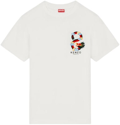 KENZO SS24 Kaos Crewneck Slim Fit Logo Naga Bordir - Tahun Naga FE55TS1504SG-99J 4