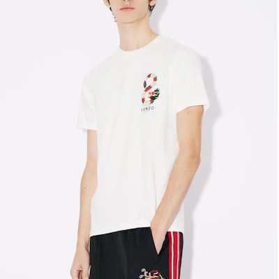 KENZO SS24 Kaos Crewneck Slim Fit Logo Naga Bordir - Tahun Naga FE55TS1504SG-99J 8