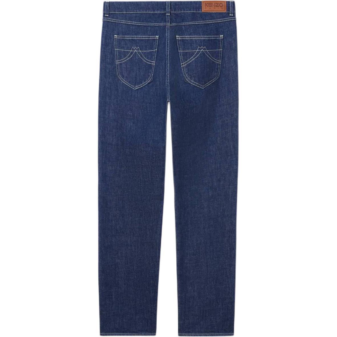 Lookbook KENZO SS24  Slim Fit Mid-Rise Indigo Denim Jeans with Zipper Closure. FE65DP1016S1-DM