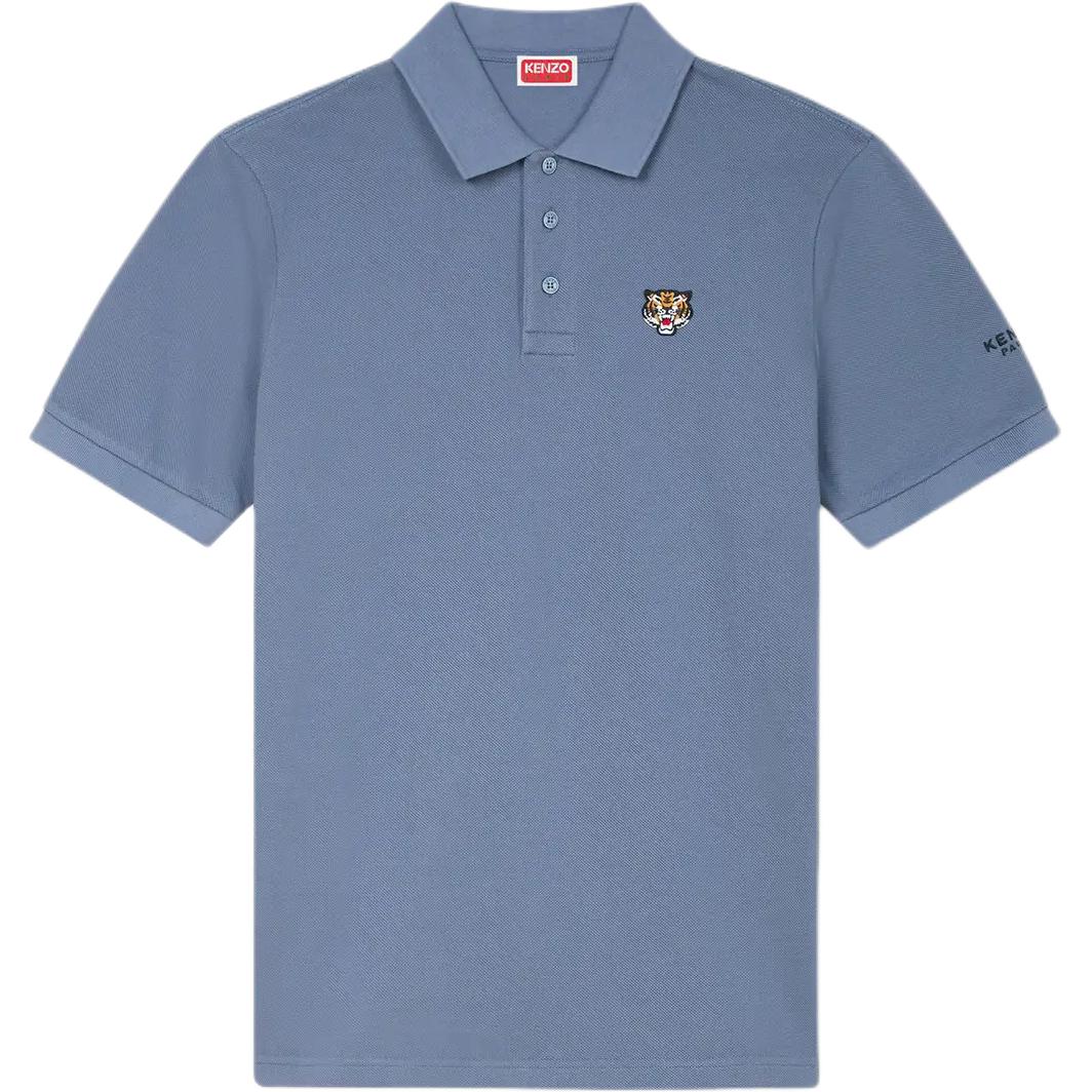 Order KENZO SS24  Slim Fit Polo Shirt with Logo Tiger Embroidery - Blue. FE55PO5404PU-67