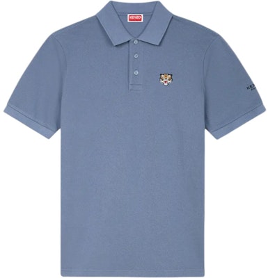 KENZO SS24 Slim Fit Polo Shirt with Logo Tiger Embroidery - Blue. FE55PO5404PU-67 Order KENZO SS24 Slim Fit Polo Shirt with Logo Tiger Embroidery - Blue. FE55PO5404PU-67