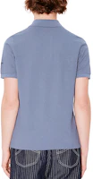 Details for KENZO SS24 Slim Fit Polo Shirt with Logo Tiger Embroidery - Blue. FE55PO5404PU-67