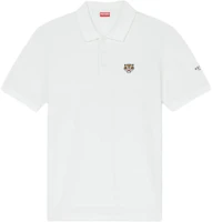 Order KENZO SS24 Slim Fit Polo Shirt with Tiger Logo Embroidery Grey White. FE55PO5404PU-02