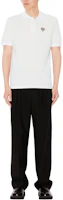 Shop KENZO SS24 Slim Fit Polo Shirt with Tiger Logo Embroidery Grey White. FE55PO5404PU-02