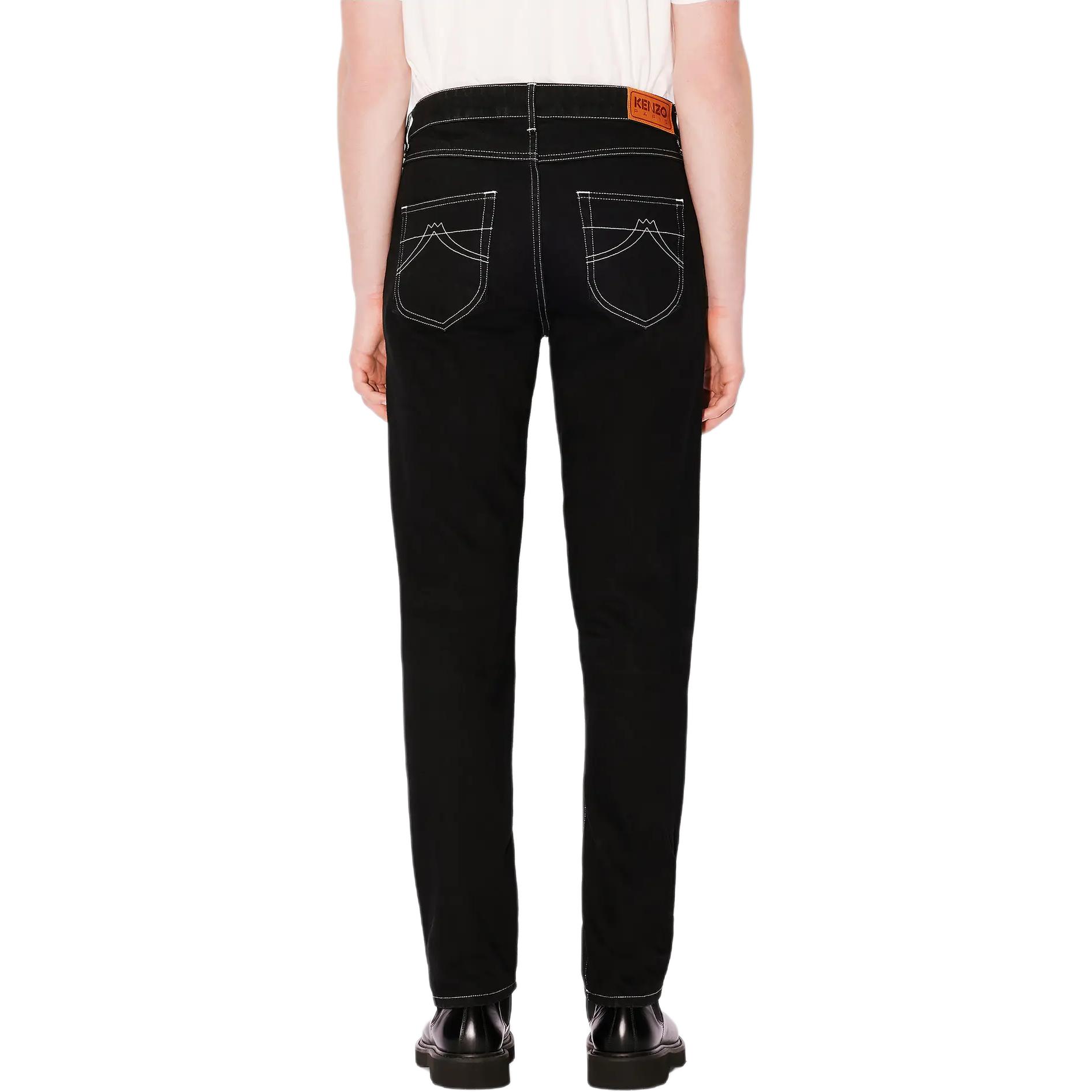 Details for KENZO SS24  Slim Straight Black Casual Pants FE65DP1016C1-BM