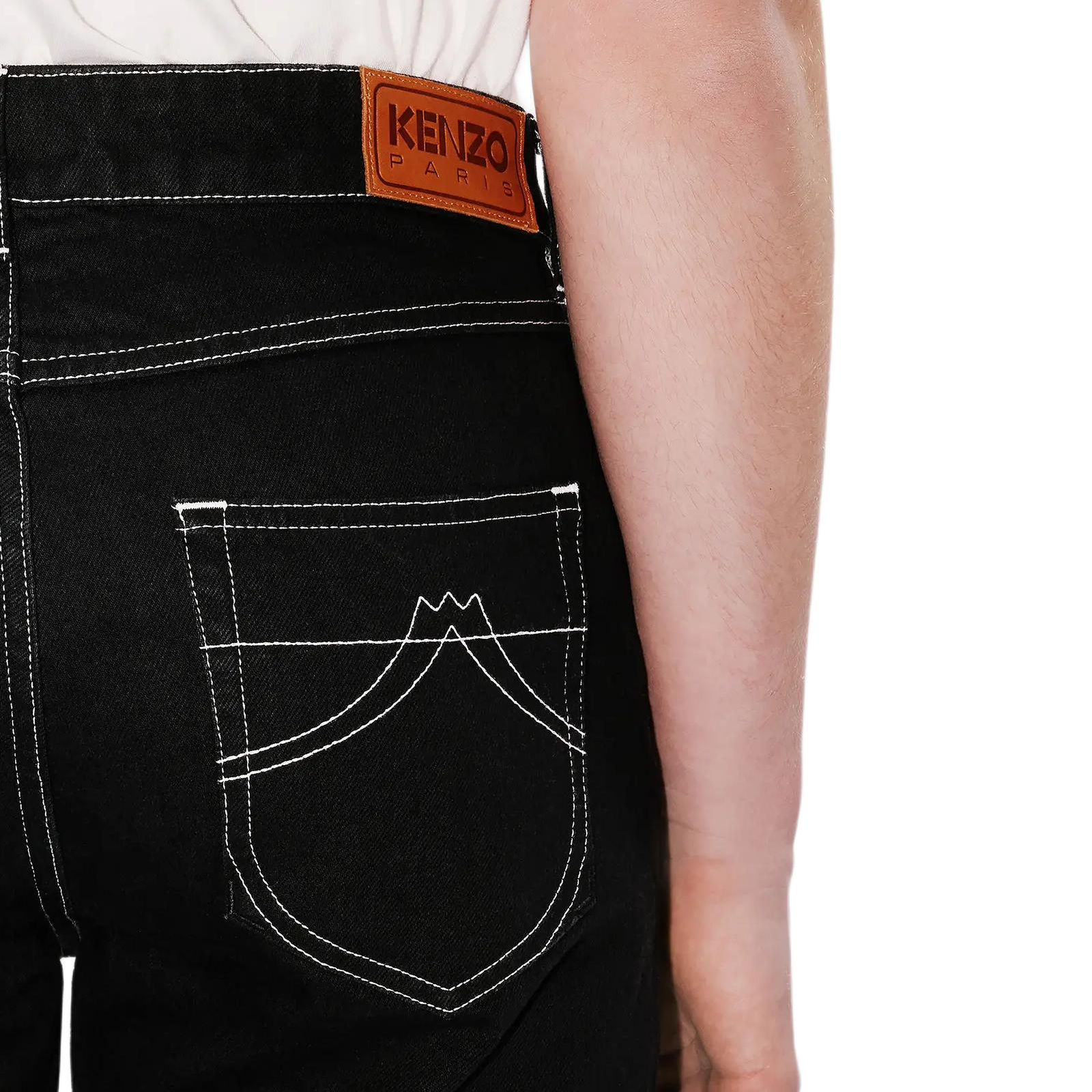 Sizing KENZO SS24  Slim Straight Black Casual Pants FE65DP1016C1-BM