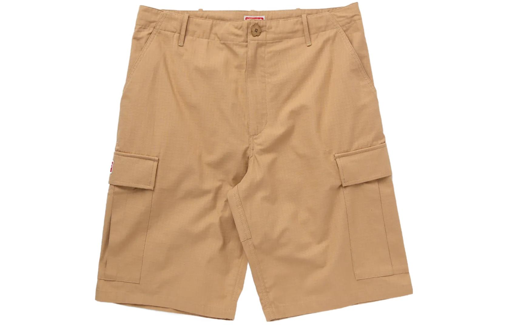 KENZO SS24  Solid Color Mid-Rise Straight Cargo Shorts. FE55SH2359DL-12