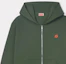 Shop KENZO SS24 标志刺绣连帽拉链衫 深卡其色 FE65SW2254MF-51