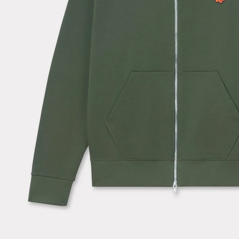 Purchase KENZO SS24 标志刺绣连帽拉链衫 深卡其色 FE65SW2254MF-51