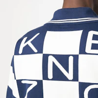Details for KENZO SS24 Striped Logo Print Short Sleeve Polo Shirt - Blue. FD55PU3713CN-77
