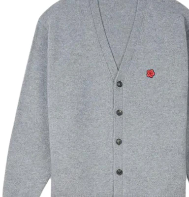 KENZO SS24 Kardigan Kelabu V-Leher Logo Sulaman FE65CA4853LC-96 Shop KENZO SS24 Kardigan Kelabu V-Leher Logo Sulaman FE65CA4853LC-96