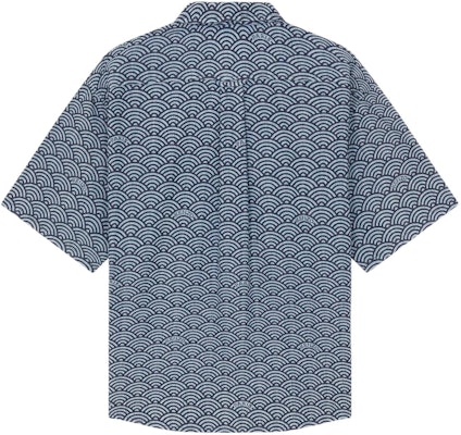 KENZO SS24 Baju Denim Lengan Pendek Cetakan Ombak Biru. FE55DC1016L1-DM Lookbook KENZO SS24 Baju Denim Lengan Pendek Cetakan Ombak Biru. FE55DC1016L1-DM