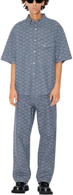 KENZO SS24 Baju Denim Lengan Pendek Cetakan Ombak Biru. FE55DC1016L1-DM Shop KENZO SS24 Baju Denim Lengan Pendek Cetakan Ombak Biru. FE55DC1016L1-DM