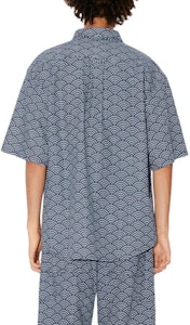 KENZO 夏季新品蓝色波浪印花牛仔短袖衬衫. FE55DC1016L1-DM Details for KENZO 夏季新品蓝色波浪印花牛仔短袖衬衫. FE55DC1016L1-DM