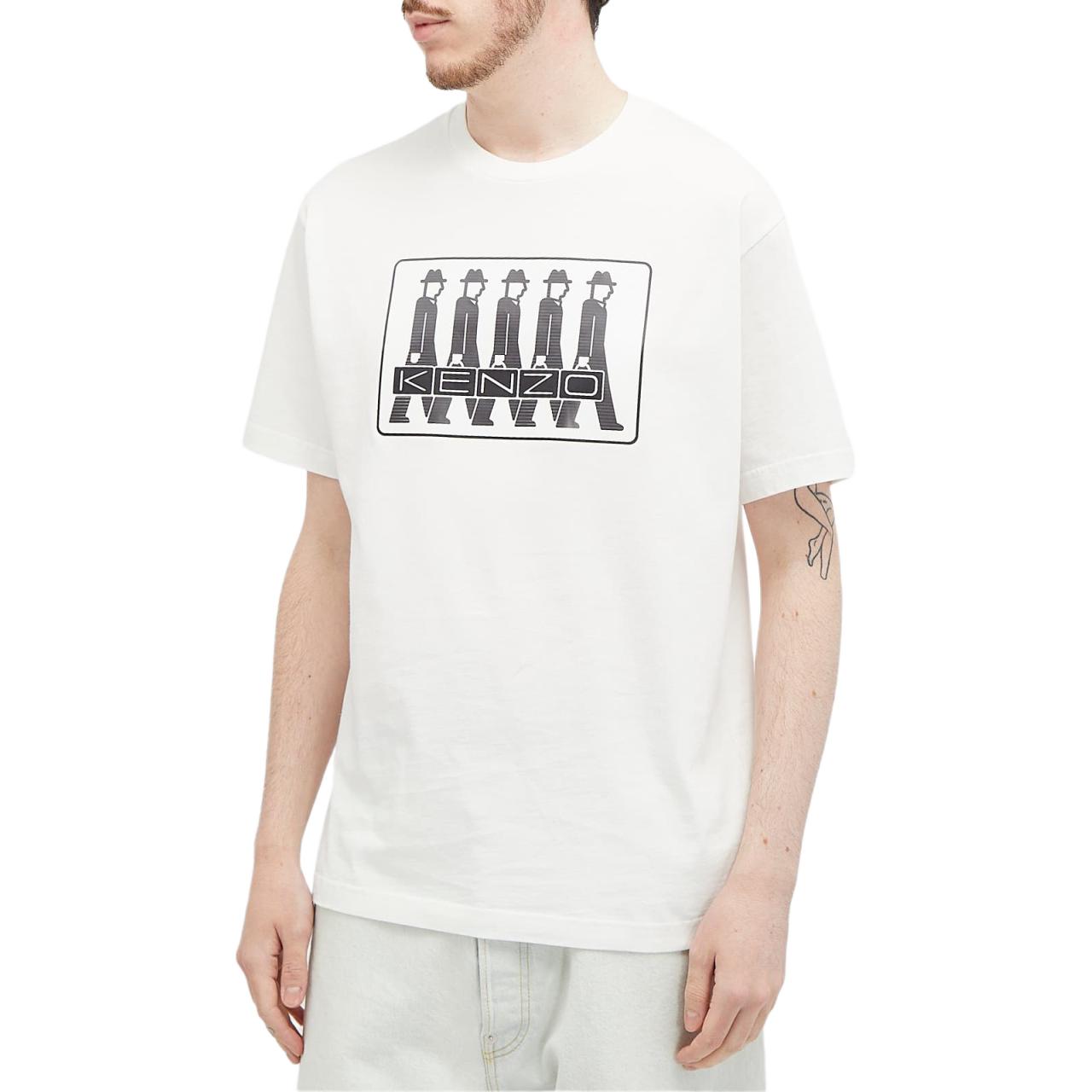 Lookbook KENZO SS24  White Crewneck T-Shirt with Letter Logo Print. FE65TS2904SG-02