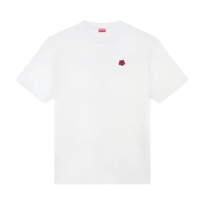 KENZO SS24 White Floral Embroidered Crewneck T-Shirt. FE65TS4744SG-02