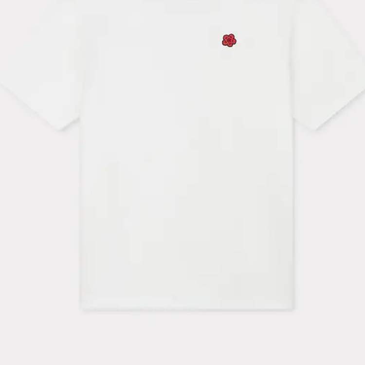 Shop 겐조 SS24 화이트 플로랄 자수 크루넥 티셔츠. FE65TS4744SG-02