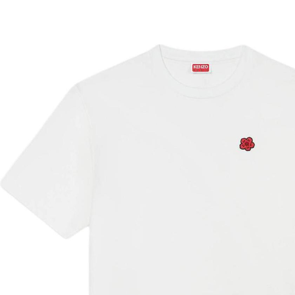 Purchase 겐조 SS24 화이트 플로랄 자수 크루넥 티셔츠. FE65TS4744SG-02