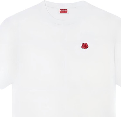 겐조 SS24 화이트 플로랄 자수 크루넥 티셔츠. FE65TS4744SG-02 Cheap 겐조 SS24 화이트 플로랄 자수 크루넥 티셔츠. FE65TS4744SG-02