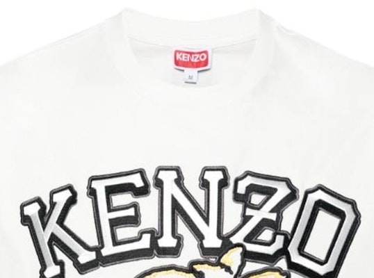 KENZO SS24 白色寬鬆版虎頭刺繡字母印花短袖T恤. FE55TS1874SG-02 Details for KENZO SS24 白色寬鬆版虎頭刺繡字母印花短袖T恤. FE55TS1874SG-02