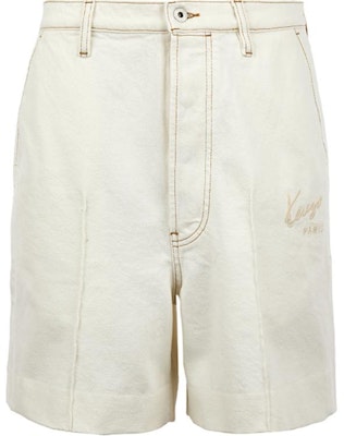 KENZO SS24 White Straight-Leg Denim Shorts with Letter Embroidery. FE55DS3376W4-WT Order KENZO SS24 White Straight-Leg Denim Shorts with Letter Embroidery. FE55DS3376W4-WT