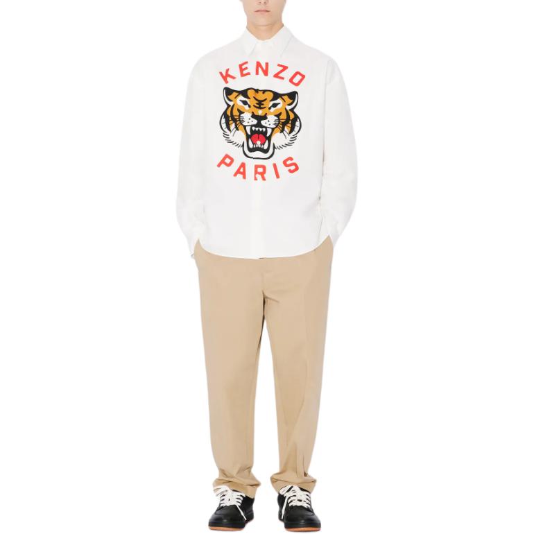 KENZO SS24  White Tiger Letter Print Long Sleeve Shirt FE55CH4209P7-01 圖 4