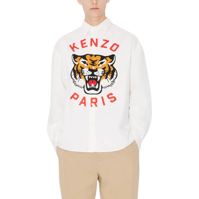 KENZO SS24  White Tiger Letter Print Long Sleeve Shirt FE55CH4209P7-01 圖 5