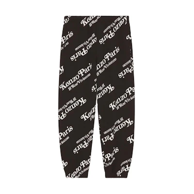 KENZO SS24 All-Over Logo Print Relaxed Fit Drawstring Pants Unisex Black. FE58PA6034MG-99J