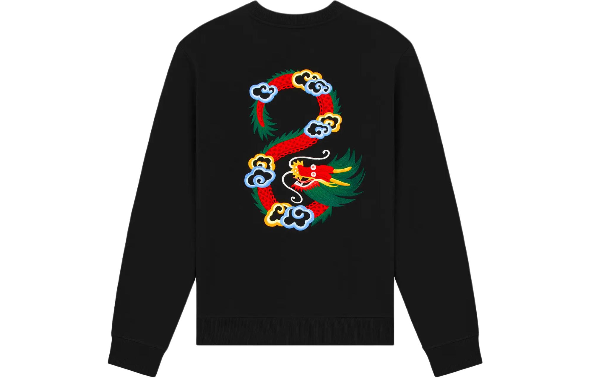 Lookbook Kenzo SS24 Black Embroidered Letter Crewneck Sweatshirt - Year of the Dragon FE55SW1624MF-99J