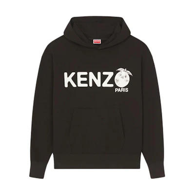 Kenzo SS24 Black Hoodie with Letter Logo Print FE55SW1794MG-99J