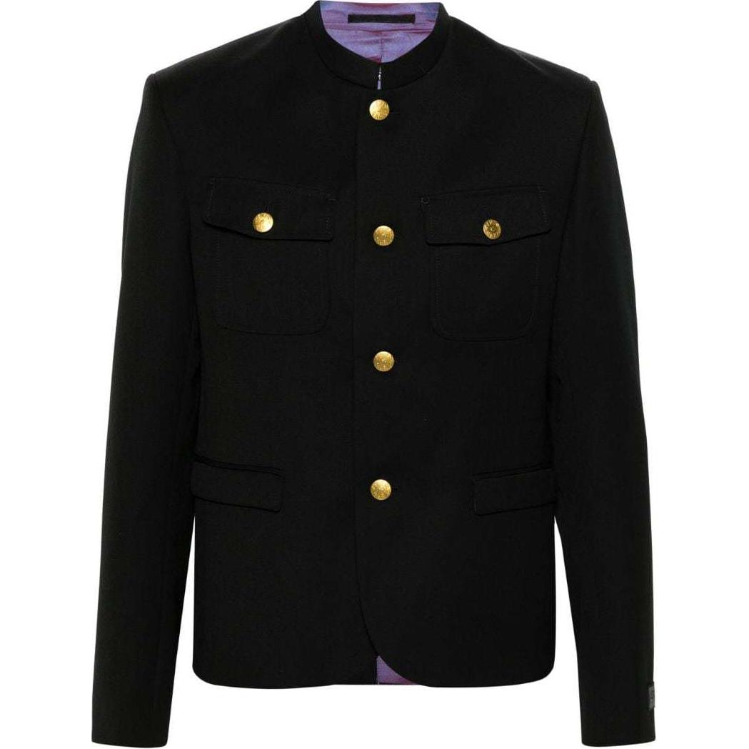 KENZO SS24 Black Slim-Fit Long-Sleeve Jacket for Men FE65VE1379RD-99