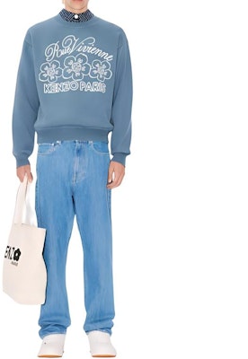 KENZO SS24 Sweater Unisex Lengan Panjang Biru Logo Print Crewneck FE68PU4903CY-67 Purchase KENZO SS24 Sweater Unisex Lengan Panjang Biru Logo Print Crewneck FE68PU4903CY-67