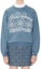 Details for KENZO SS24 Sweater Unisex Lengan Panjang Biru Logo Print Crewneck FE68PU4903CY-67