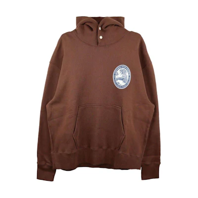 KENZO SS24 Brown Letter Print Hoodie Long Sleeve for Men FD65SW0964MB-90