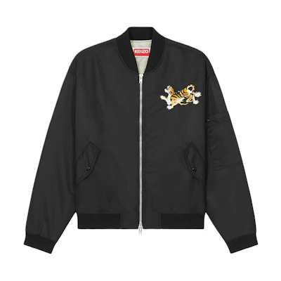 Kenzo SS24 Embroidered Lettering Jacket Black - Year of the Dragon Series Mens FE55BL127YOC-99