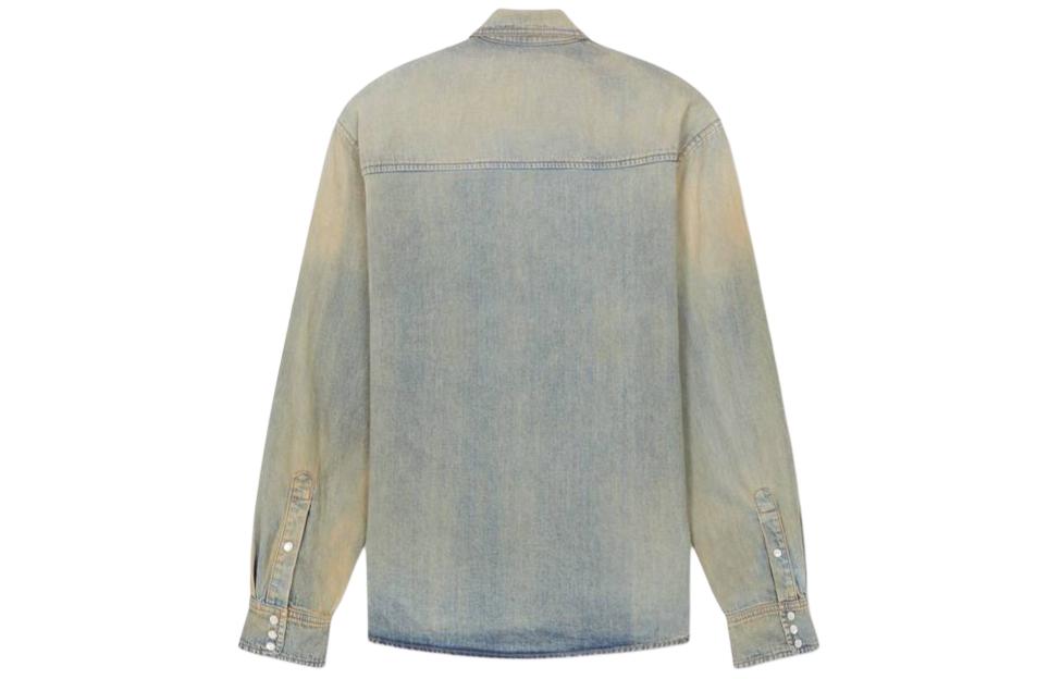 Lookbook KENZO SS24 Baju Denim Lengan Panjang Logo Pudar Lelaki Biru FE55DC4136E8-DY