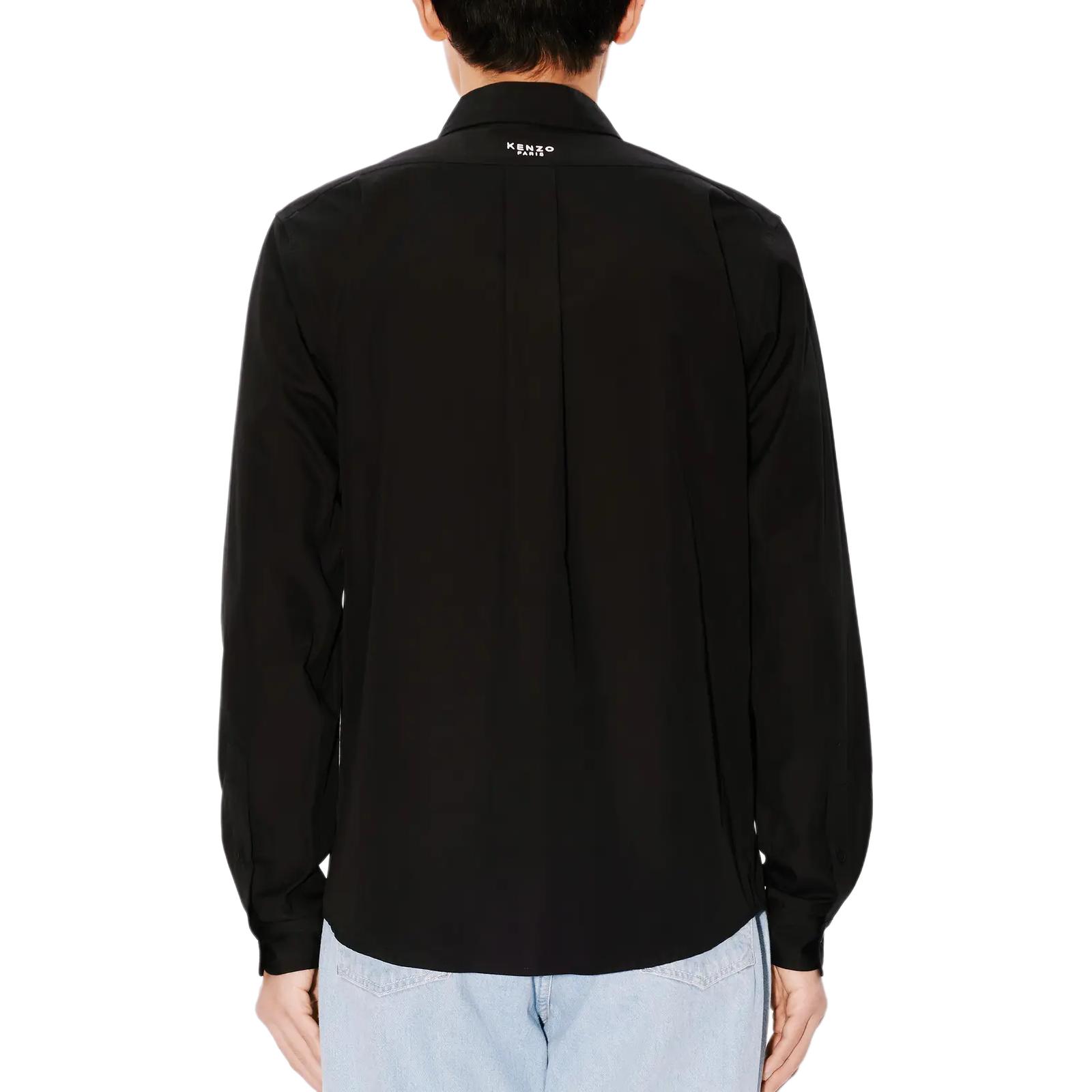 Details for ケンゾー SS24 フローラル刺繍 長袖シャツ ブラック メンズシャツ. FE65CH4109LI-99